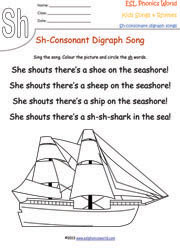 sh-consonant-digraph-song-worksheet
